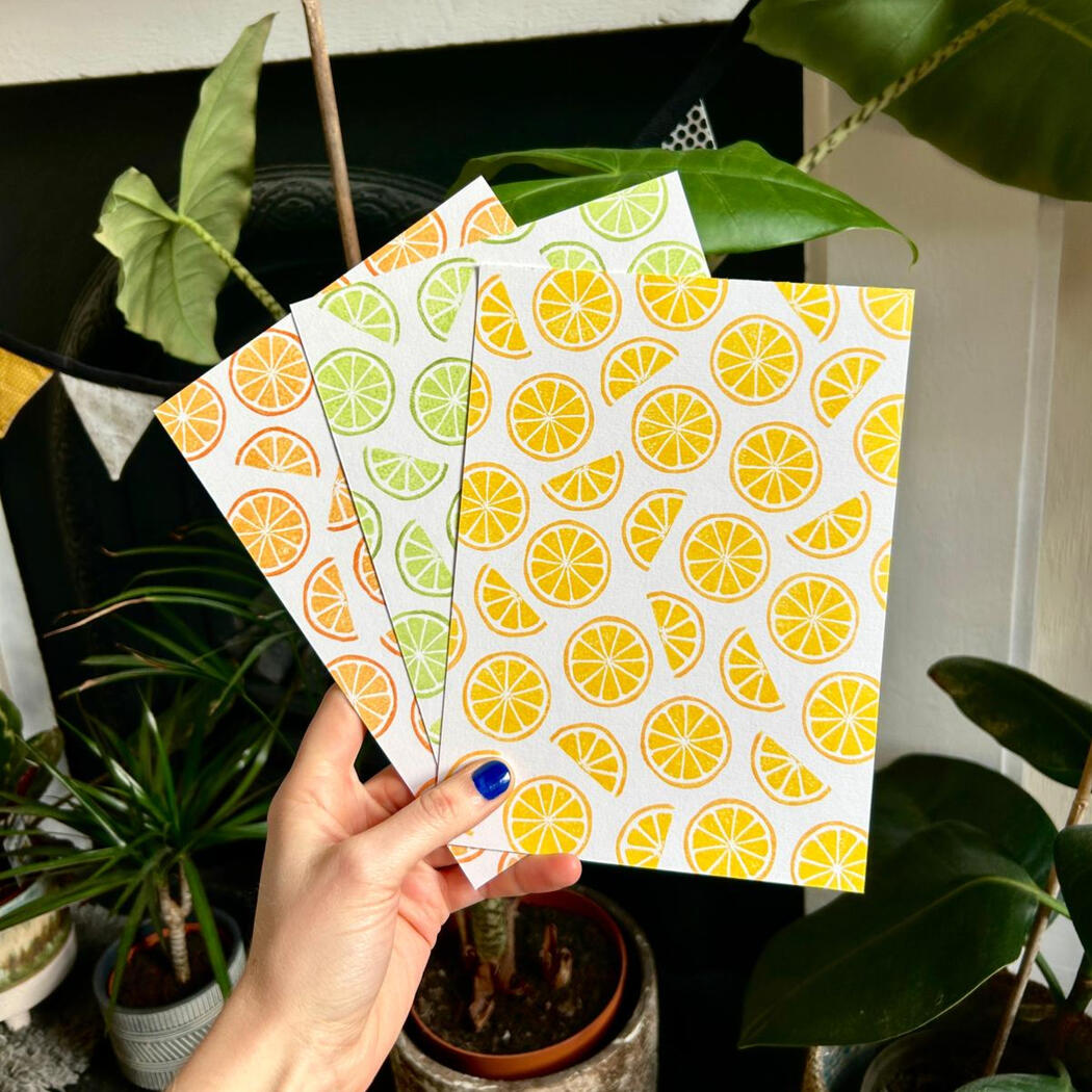 Orange, lime and lemon print